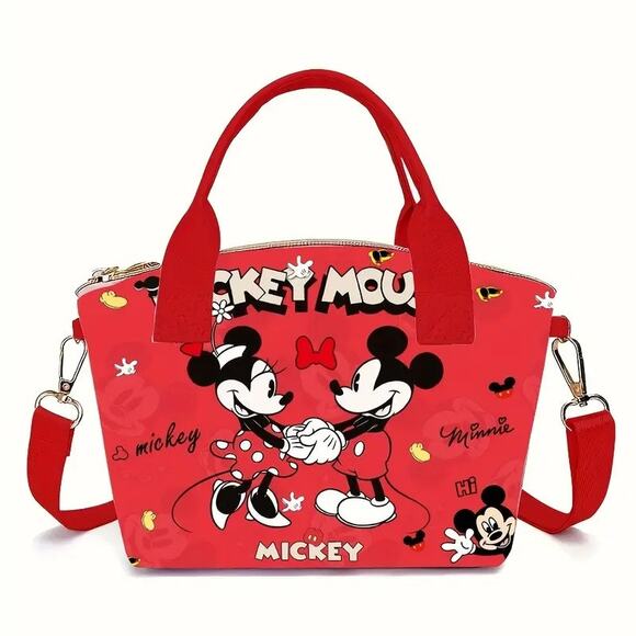NEW Disney Girls Mickey Mouse and Minnie Mouse Cute Shoulder Handbag Purse Red - Picture 1 of 7